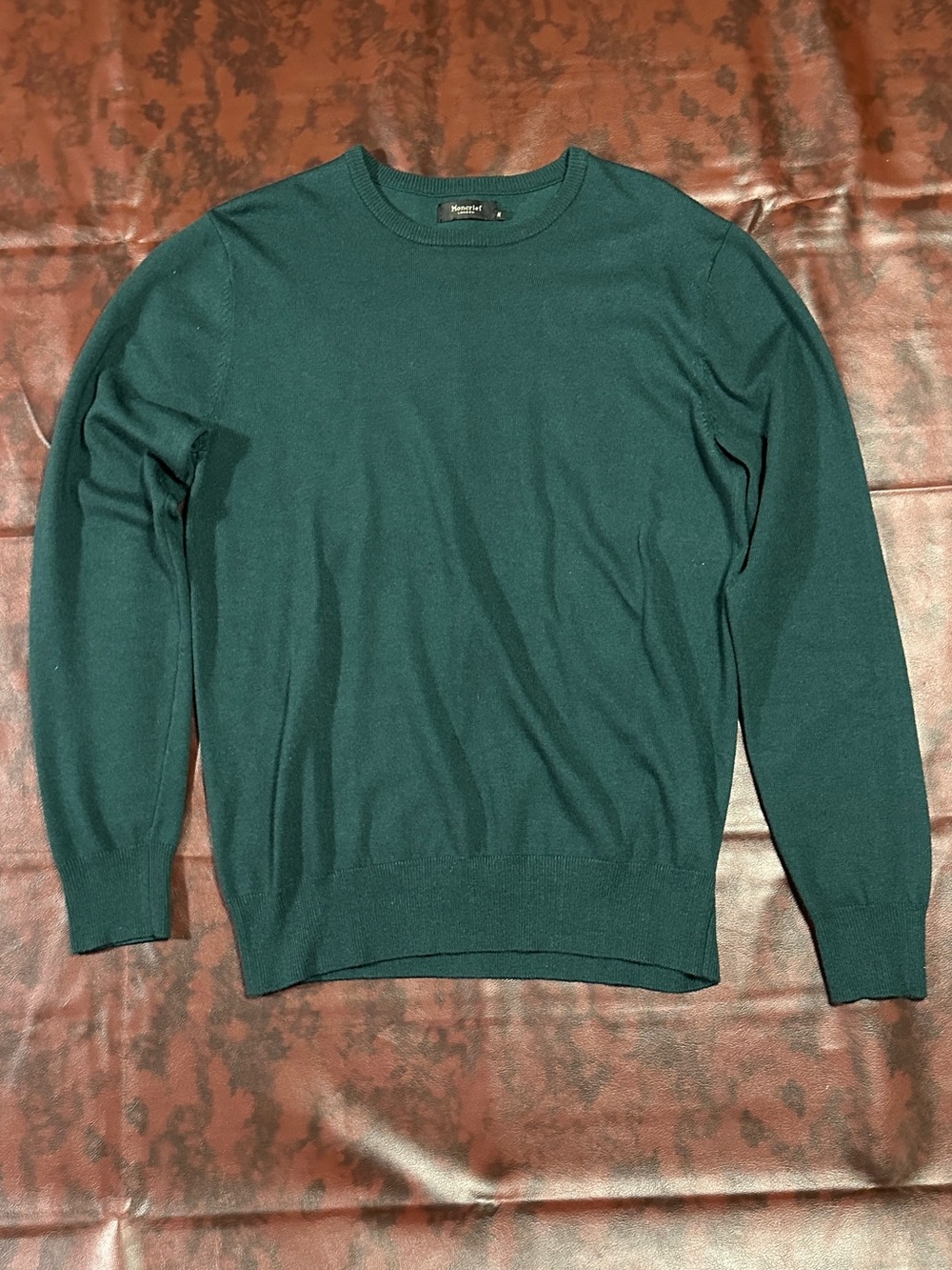 Moncrief Long Sleeve Crew Neck Sweater in Green Size Medium Viscose Blend